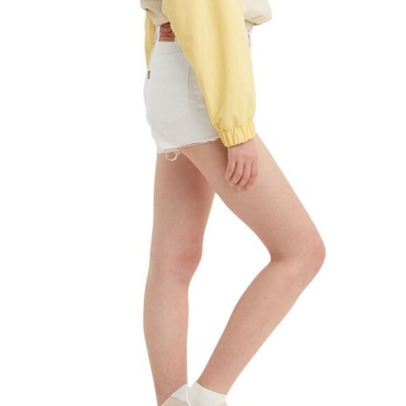 NWT Levi's High Rise Distressed Denim Shorts MSRP $44.50 Salt White - Picture 3 of 3